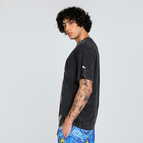 Dylan Exhibit Men's Oversized Basketball Tee, PUMA Black, extralarge-IND
