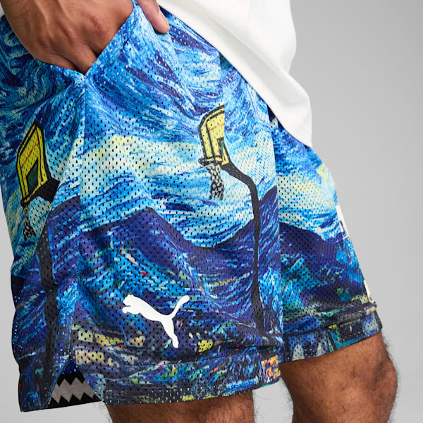 Shorts de 7 con estampado integral Dylan Exhibit, Vivid Blue-AOP, extralarge