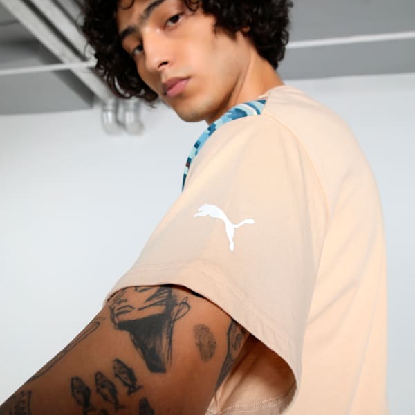 Dylan Exhibit Men's Oversized Basketball Tee, Light Sand, extralarge-IND