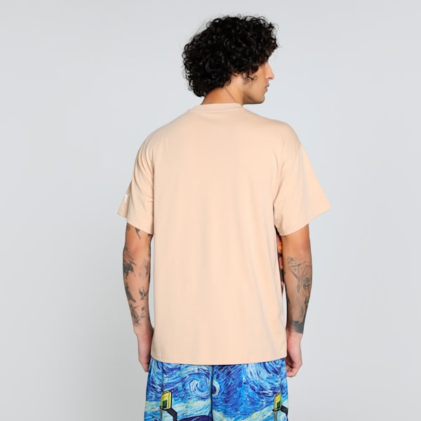 Dylan Exhibit Men's Oversized Basketball Tee, Light Sand, extralarge-IND