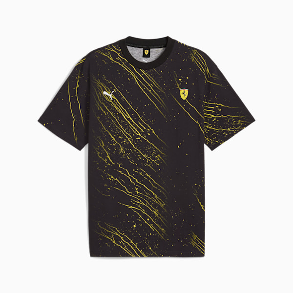 Scuderia Ferrari Race Color Splash All-over Print Motorsport Men's Tee, PUMA Black, extralarge-IND