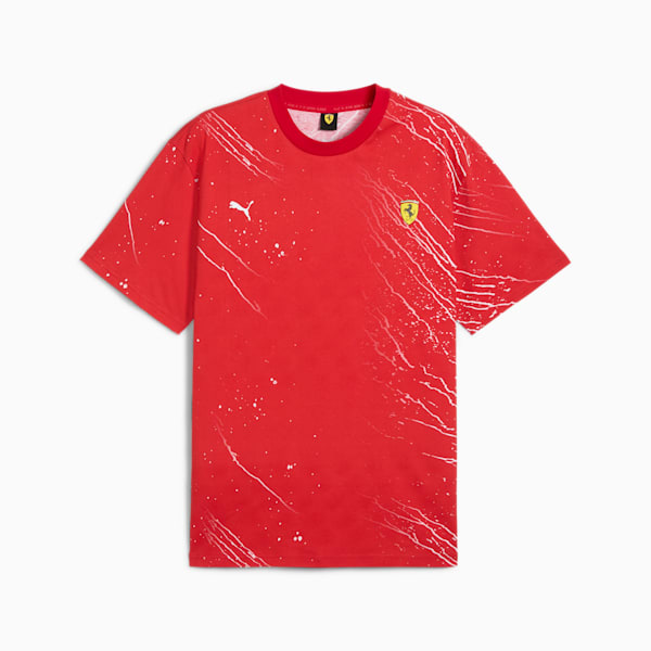 Scuderia Ferrari Race Color Splash All-over Print Motorsport Men's Tee, Rosso Corsa, extralarge-IND