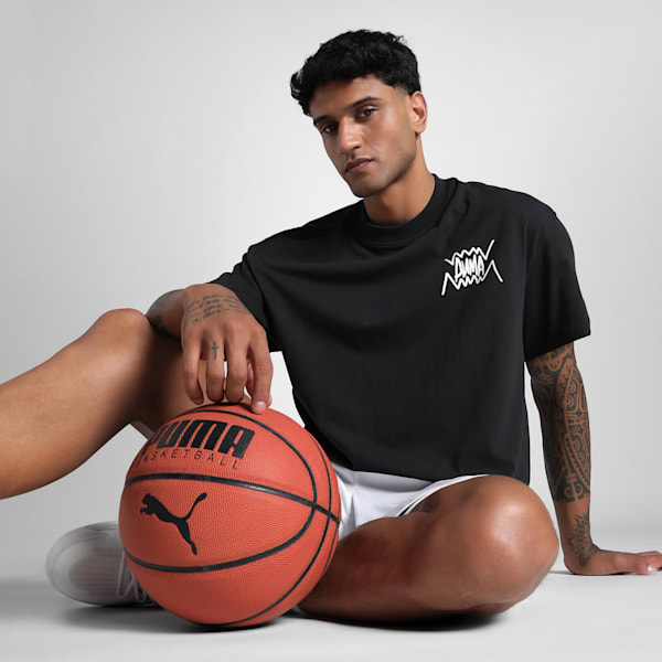 Jaws Core Men's Oversized Basketball Tee, PUMA Black, extralarge-IND