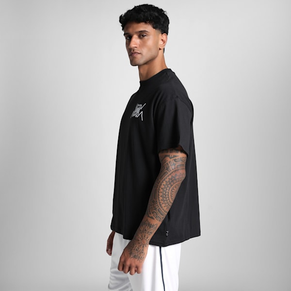 Jaws Core Men's Oversized Basketball Tee, PUMA Black, extralarge-IND