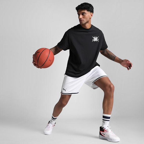 Jaws Core Men's Oversized Basketball Tee, PUMA Black, extralarge-IND