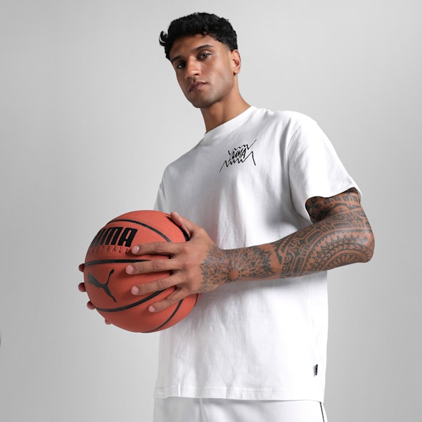 Jaws Core Men's Oversized Basketball Tee, PUMA White, extralarge-IND
