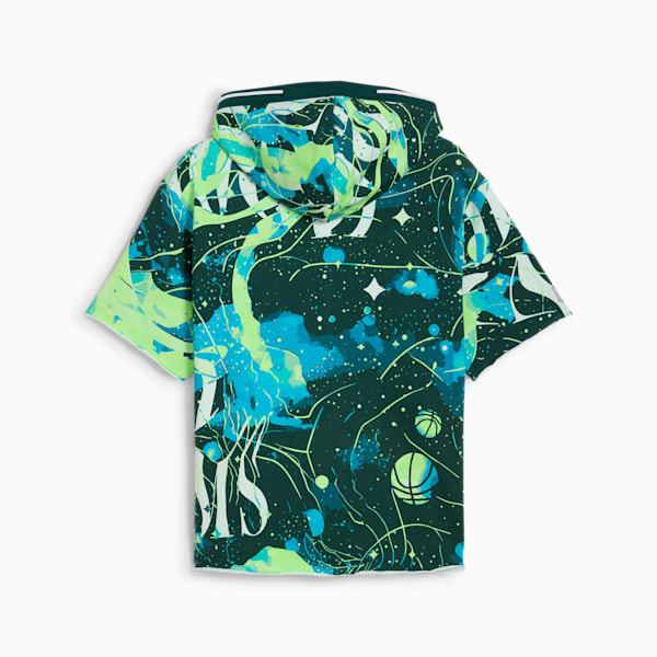 Hoop Dreamz SS Hoodie Men, Dark Myrtle-Spring Fern-AOP, extralarge