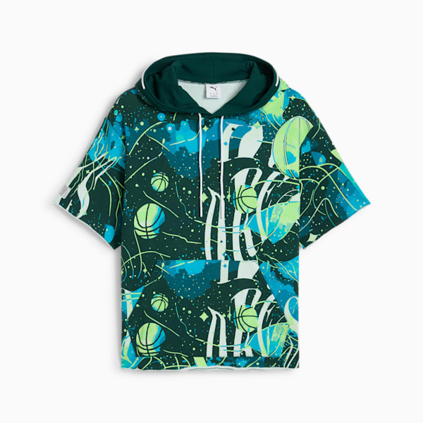 Hoop Dreamz SS Hoodie Men, Dark Myrtle-Spring Fern-AOP, extralarge