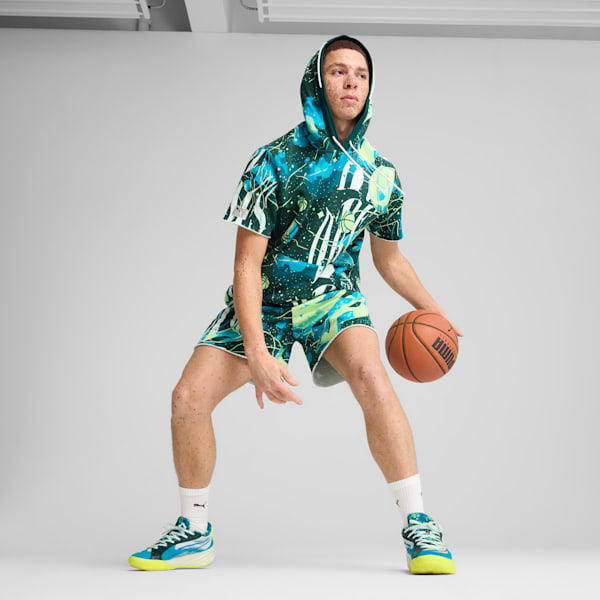 Hoop Dreamz SS Hoodie Men, Dark Myrtle-Spring Fern-AOP, extralarge