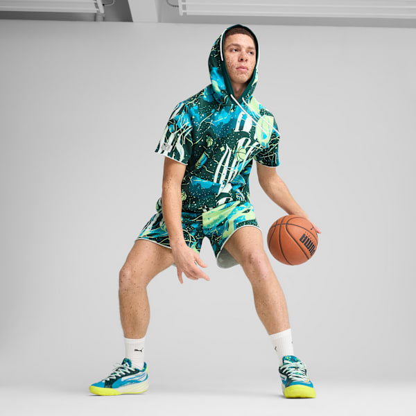 Sudadera con capucha para hombre Hoop Dreamz SS, Dark Myrtle-Spring Fern-AOP, extralarge
