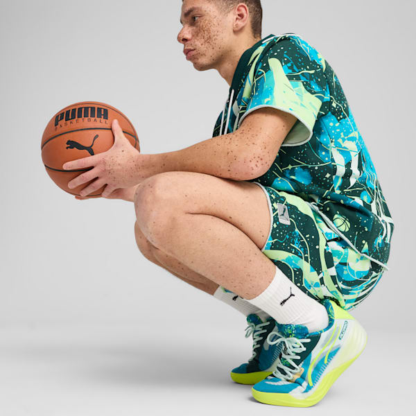 Hoop Dreamz Short II, Dark Myrtle-Spring Fern-AOP, extralarge
