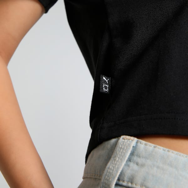 Pivot Women's Cropped Basketball Tee, PUMA Black, extralarge-IND