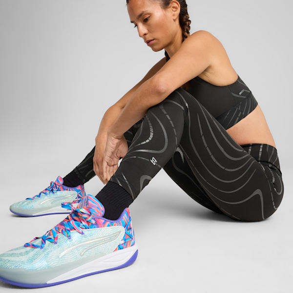 Leggings de básquetbol para mujer Stewie Prism, PUMA Black-AOP, extralarge