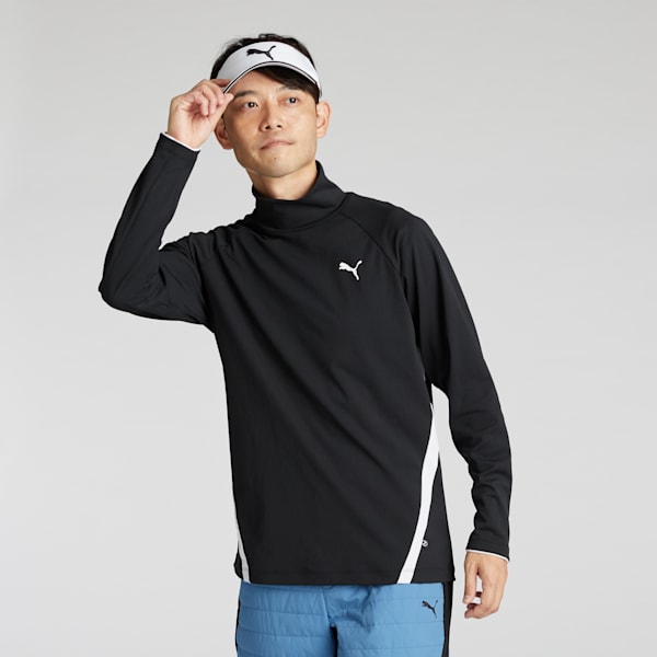 メンズ ゴルフ PF ピーチ スクラム ストレッチ サイド 長袖 シャツ, PUMA Black, extralarge-JPN