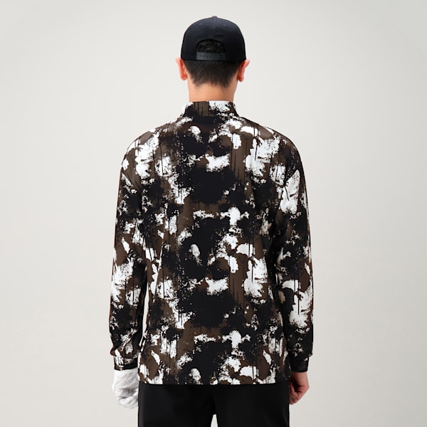 メンズ ゴルフ PC スプラッシュ AOP 長袖 モックネック シャツ, PUMA Black, extralarge-JPN