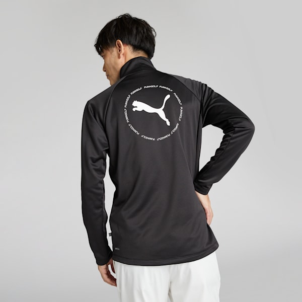 メンズ ゴルフ ストレッチグリッド フリース サークル キャット シャツ, PUMA Black, extralarge-JPN
