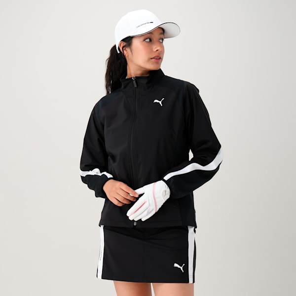 ウィメンズ ゴルフ PF W ストレッチ ウィンド ミックス フルジップ ジャケット, PUMA Black, extralarge-JPN