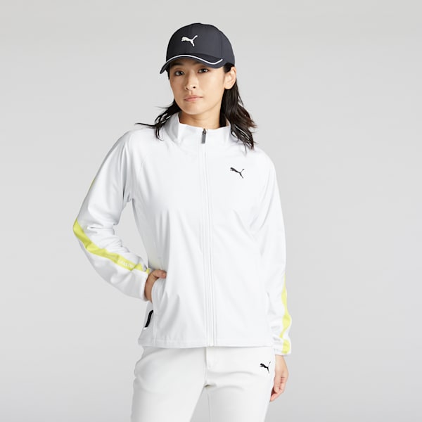 ウィメンズ ゴルフ PF W ストレッチ ウィンド ミックス フルジップ ジャケット, White Glow, extralarge-JPN