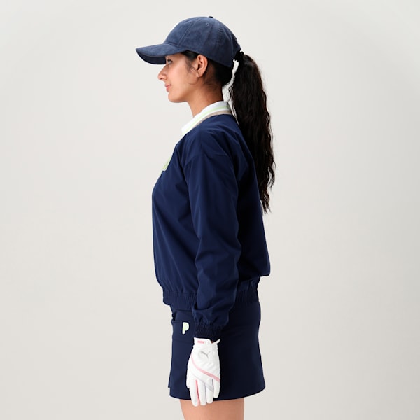 ウィメンズ ゴルフ PC W ストレッチP ロゴ クルー ネック ジャケット, Deep Navy, extralarge-JPN