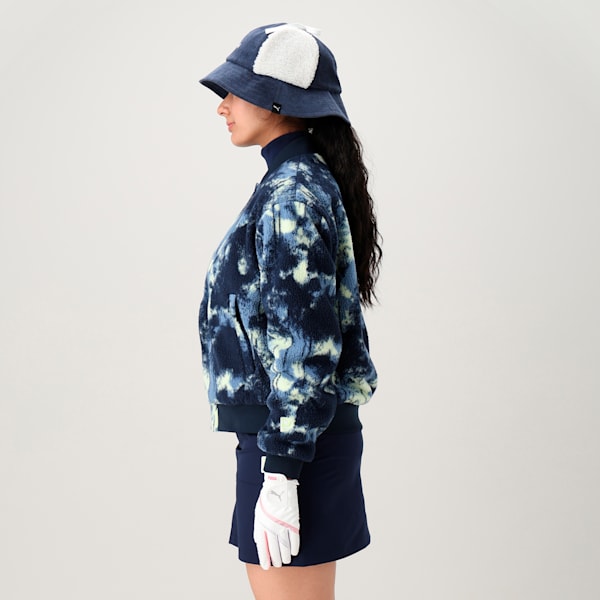 ウィメンズ ゴルフ PC W プリント フリース ボンバー ジャケット, Deep Navy, extralarge-JPN