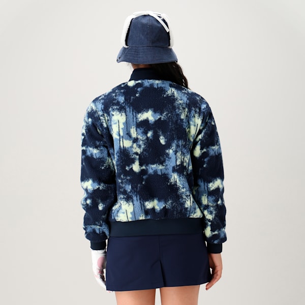 ウィメンズ ゴルフ PC W プリント フリース ボンバー ジャケット, Deep Navy, extralarge-JPN
