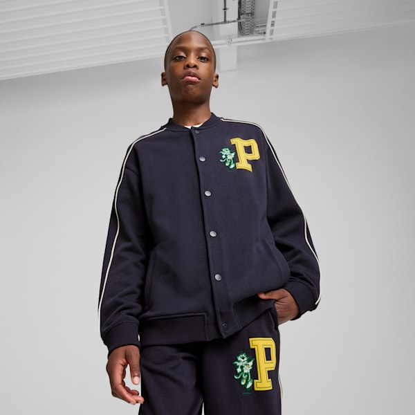 T7 SUPER PUMA Big Kids' Bomber Jacket, New Navy, extralarge