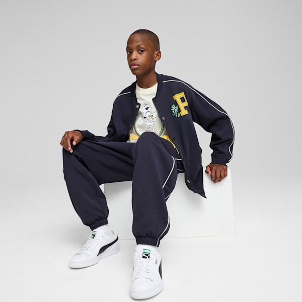 T7 SUPER PUMA Big Kids' Bomber Jacket, New Navy, extralarge