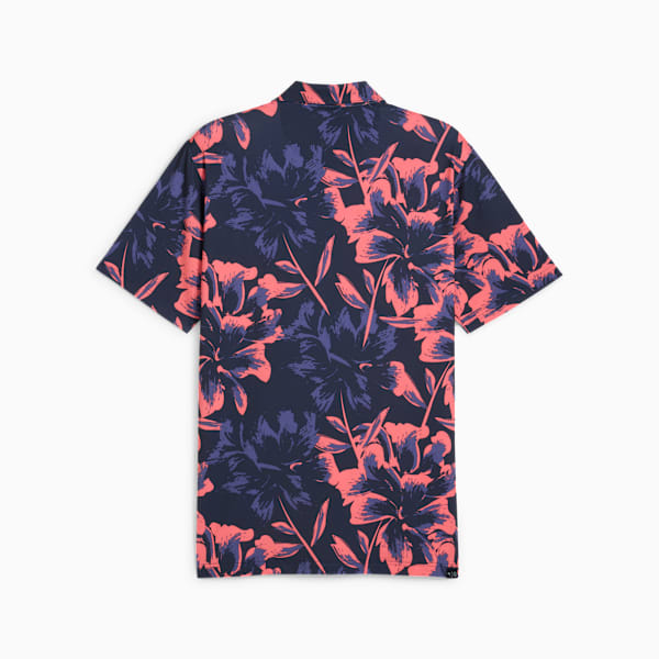 MATTR Broken Flower Golf Polo Men, Deep Navy-Peach Frost, extralarge