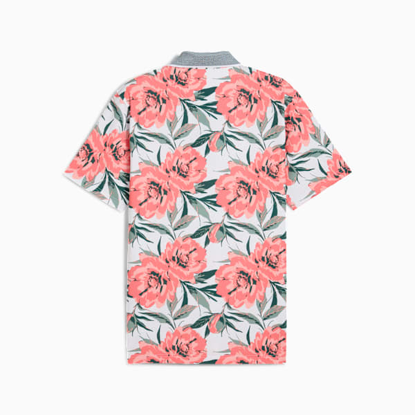 MATTR Beautiful Game Golf Polo Men, White Glow-Red Fire, extralarge
