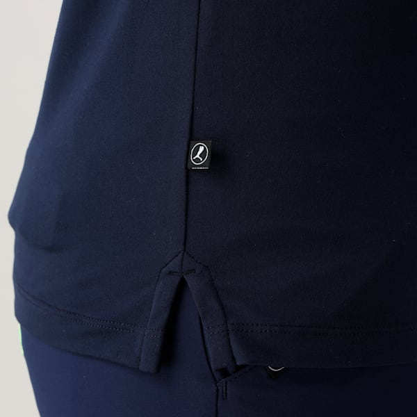 ウィメンズ ゴルフ PC ピーチ ストレッチ P ロゴ ラグラン モックネック 長袖 シャツ, Deep Navy, extralarge-JPN