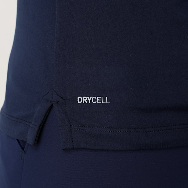 ウィメンズ ゴルフ PC ピーチ ストレッチ P ロゴ ラグラン モックネック 長袖 シャツ, Deep Navy, extralarge-JPN