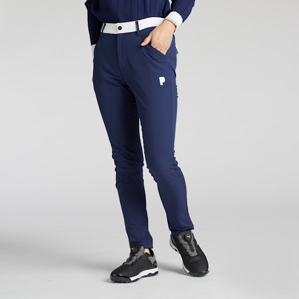 ウィメンズ ゴルフ PC ストレッチダブル スリム パンツ, Deep Navy, extralarge-JPN