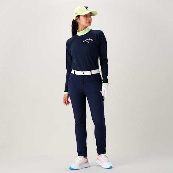ウィメンズ ゴルフ PC ストレッチダブル スリム パンツ, Deep Navy, extralarge-JPN