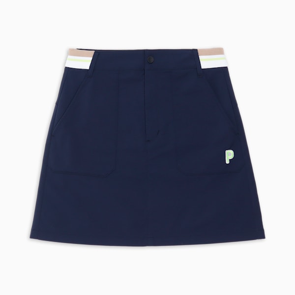 ウィメンズ ゴルフ PC ストレッチ プーマ ロゴ スカート, Deep Navy, extralarge-JPN