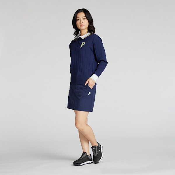 ウィメンズ ゴルフ PC ストレッチ プーマ ロゴ スカート, Deep Navy, extralarge-JPN