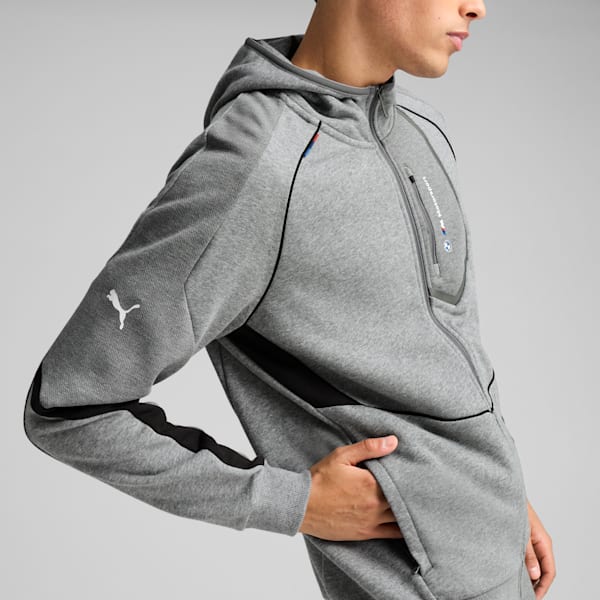 BMW M Motorsport Men's Hooded Jacket, Medium Gray Heather, extralarge