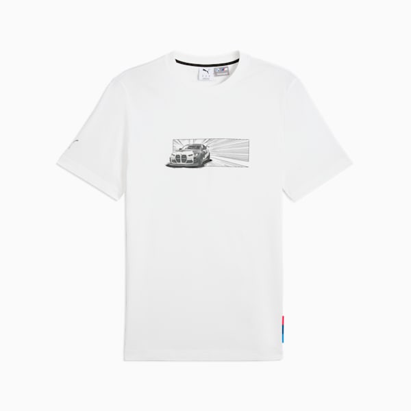 BMW M Motorsport Men's Car Graphic Tee, PUMA White, extralarge-IND