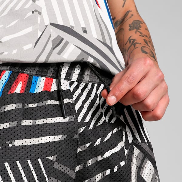 BMW M Motorsport All-over Print Men's Shorts, PUMA Black-AOP, extralarge-IND