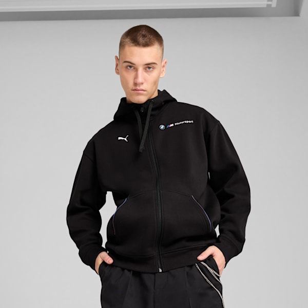 BMW M Motorsport Essentials+ Hooded Fleece Jacket Men, PUMA Black, extralarge