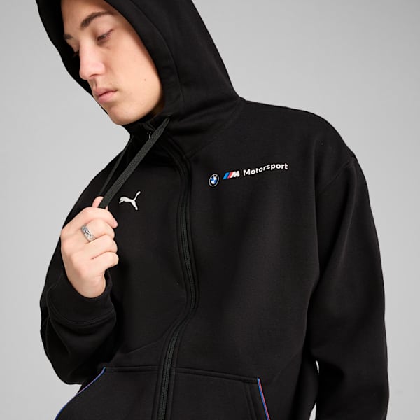 BMW M Motorsport Essentials+ Hooded Fleece Jacket Men, PUMA Black, extralarge