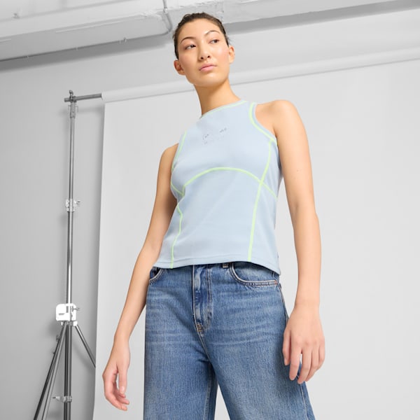 Camiseta sin mangas para mujer BMW M Motorsport Lifestyle, Blue Wash, extralarge