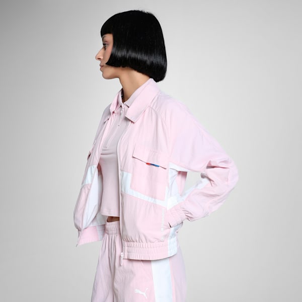 BMW M Motorsport Women's Woven Jacket, Rose Mauve, extralarge-IND