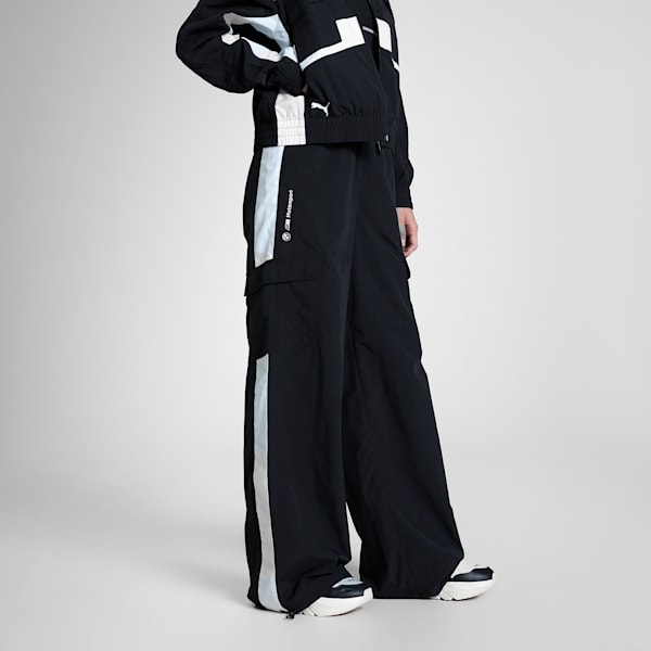 BMW M Motorsport Women's Relaxed Fit Woven Cargo Pants, PUMA Black, extralarge-IND