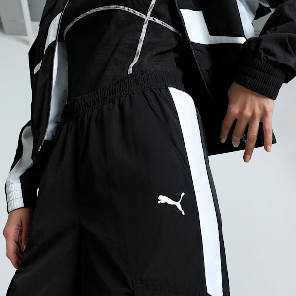 BMW M Motorsport Women's Relaxed Fit Woven Cargo Pants, PUMA Black, extralarge-IND
