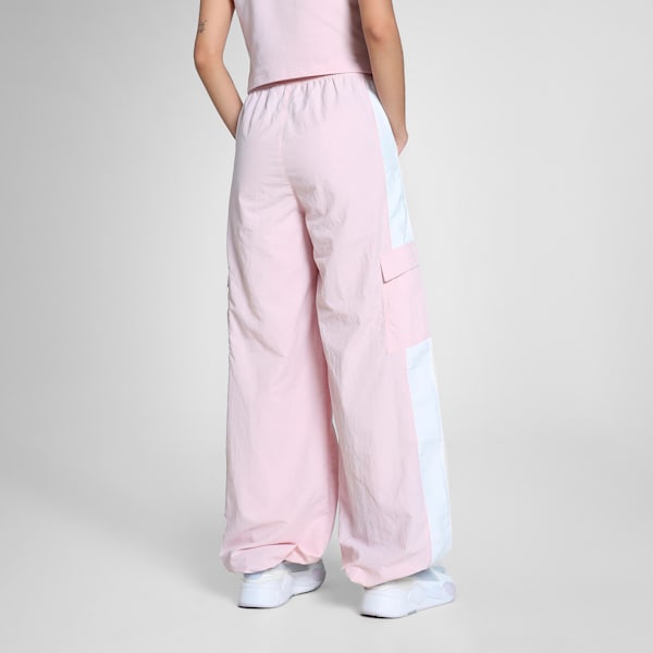 BMW M Motorsport Women's Relaxed Fit Woven Cargo Pants, Rose Mauve, extralarge-IND