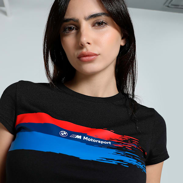 BMW M Motorsport Women's Graphic Crop Tee, PUMA Black, extralarge-IND