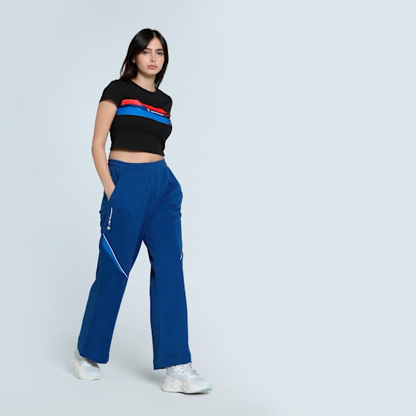 BMW M Motorsport Women's Graphic Crop Tee, PUMA Black, extralarge-IND