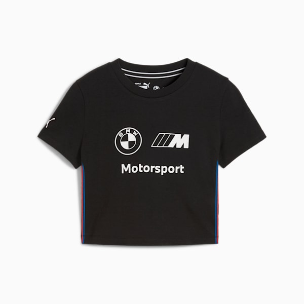 Camiseta corta con diseño gráfico BMW M Motorsport para mujer, PUMA Black, extralarge