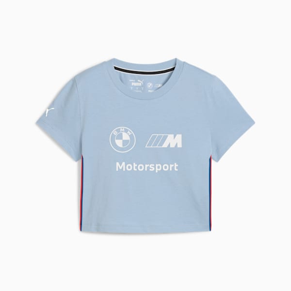 Camiseta corta con diseño gráfico BMW M Motorsport para mujer, Blue Wash, extralarge