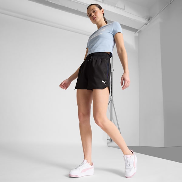 Shorts tejidos BMW M Motorsport Essentials+ para mujer, PUMA Black, extralarge